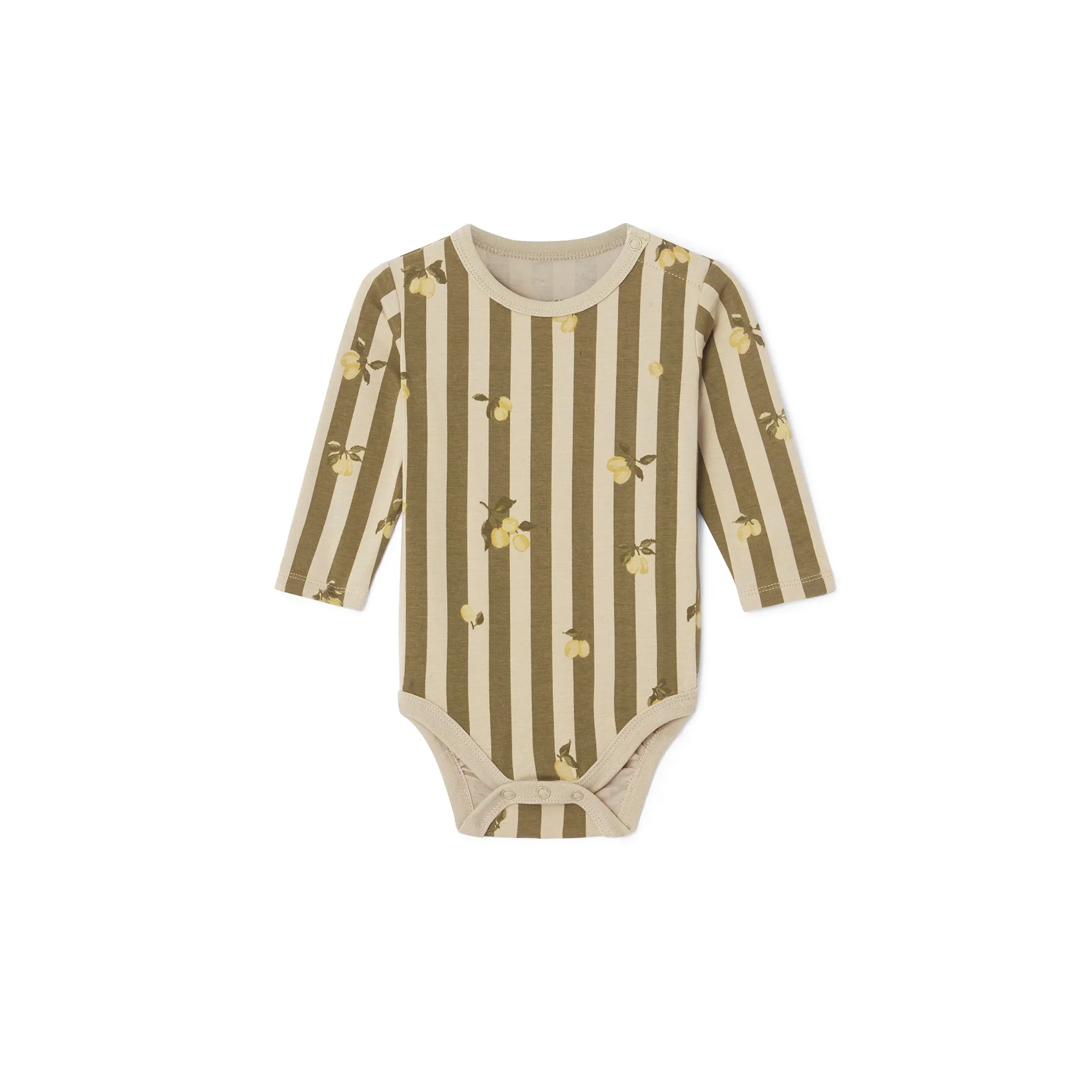 Garbo & Friends Stripe Prune Jersey LS Bodysuit