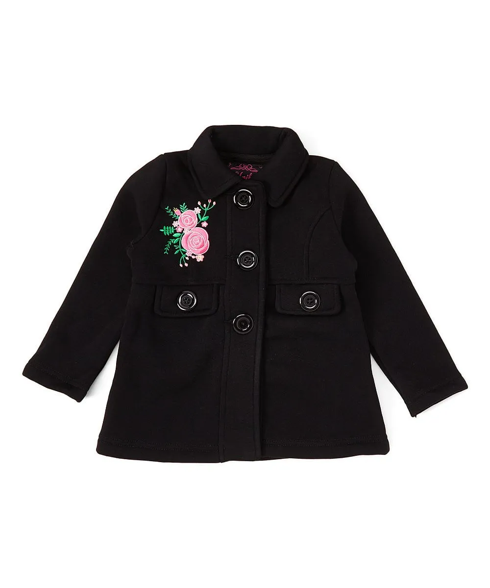 Girl Floral Embroidered Jacket