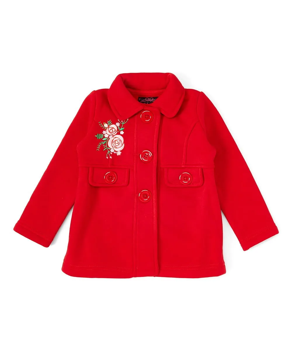 Girl Floral Embroidered Jacket