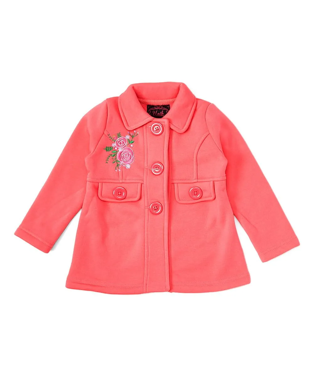 Girl Floral Embroidered Jacket