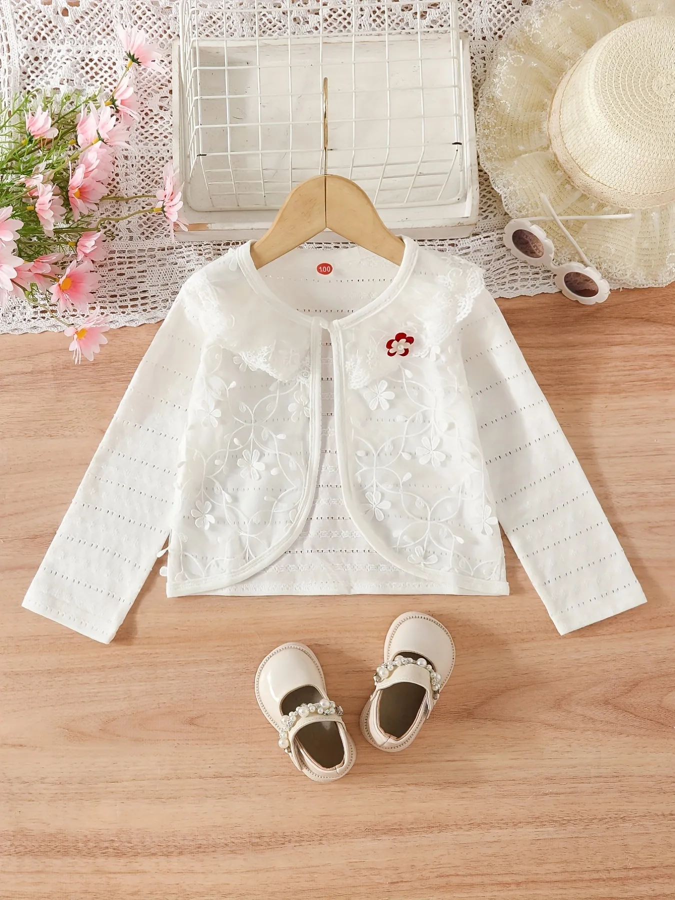 Girls Adorable Floral Cardigan - Lightweight & Versatile Outwear for Charming Spring & Fall Days - Perfect Outdoor Fashion