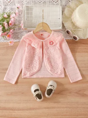 Girls Adorable Floral Cardigan - Lightweight & Versatile Outwear for Charming Spring & Fall Days - Perfect Outdoor Fashion