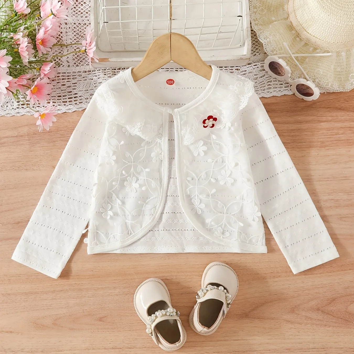 Girls Adorable Floral Cardigan - Lightweight & Versatile Outwear for Charming Spring & Fall Days - Perfect Outdoor Fashion