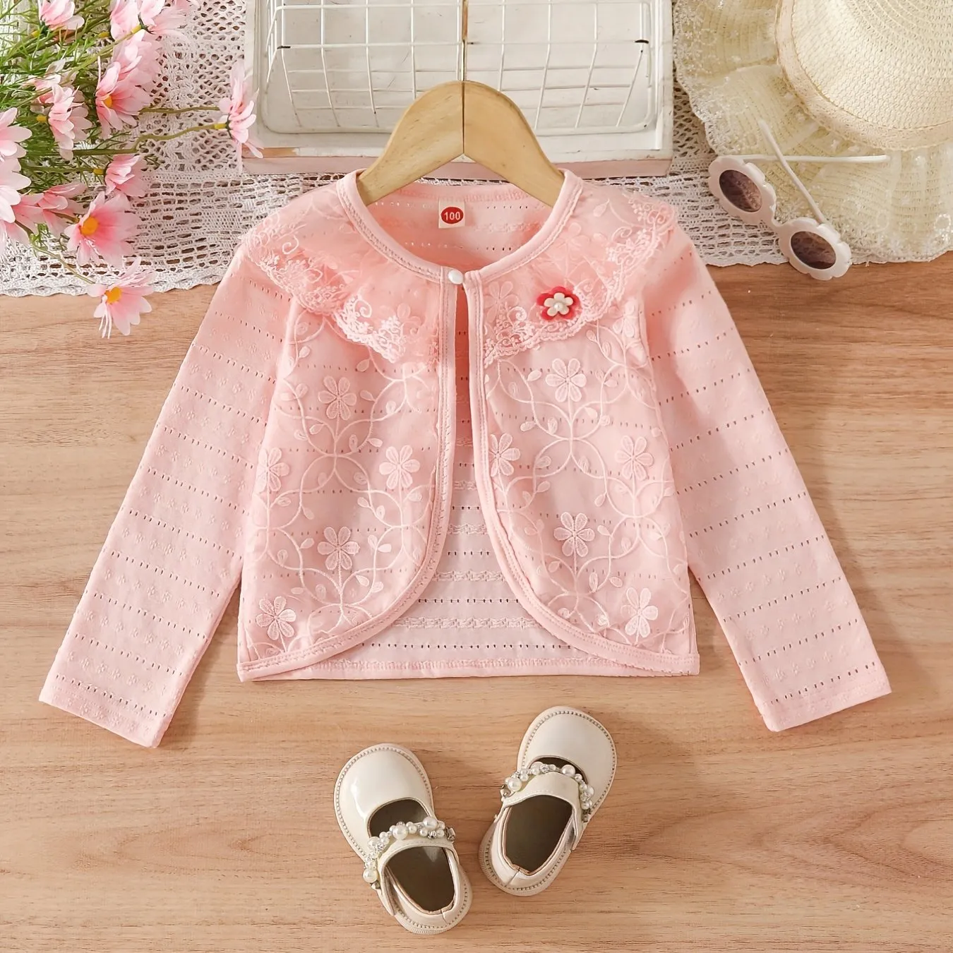 Girls Adorable Floral Cardigan - Lightweight & Versatile Outwear for Charming Spring & Fall Days - Perfect Outdoor Fashion