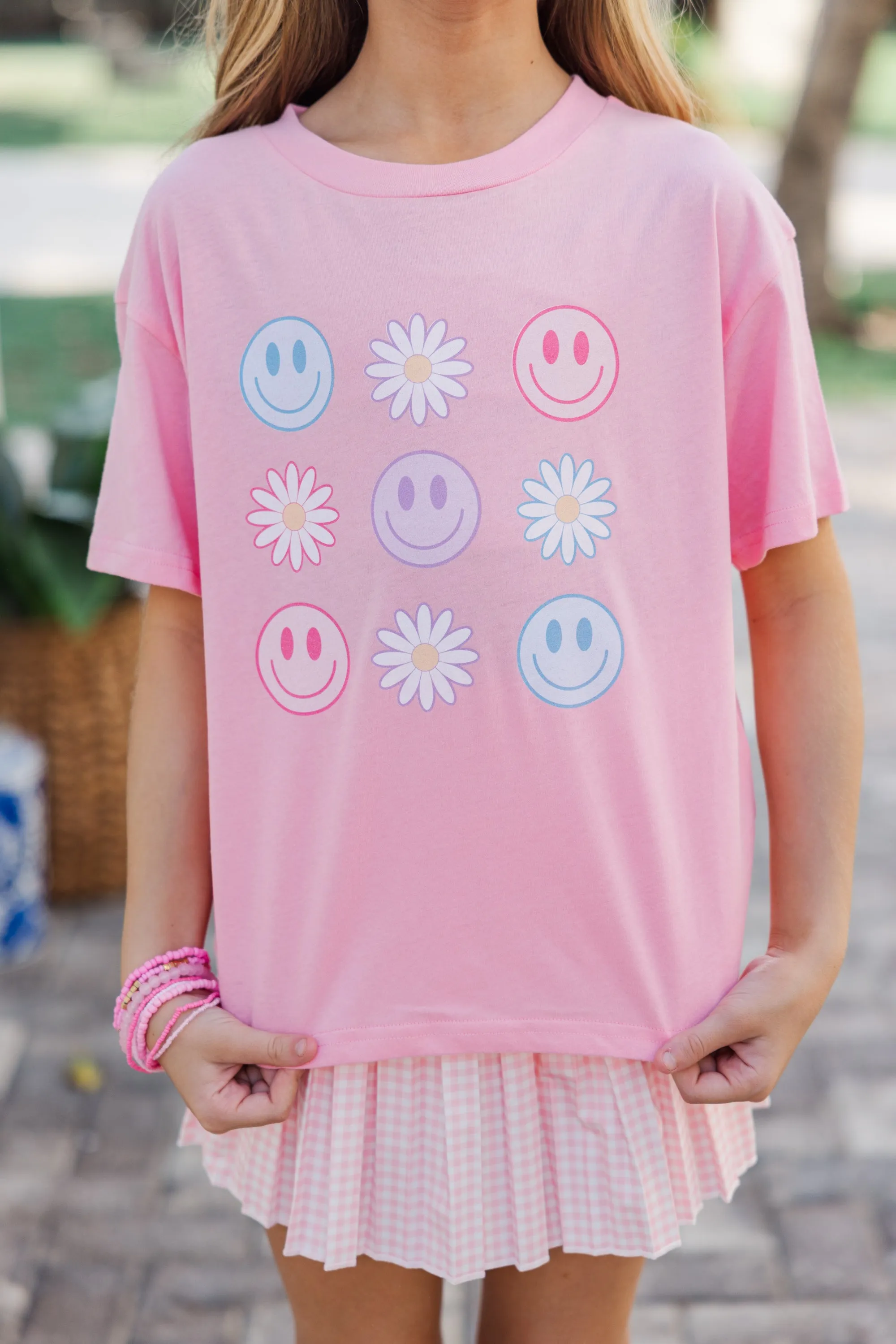 Girls: Springtime Daisies Blush Graphic Tee