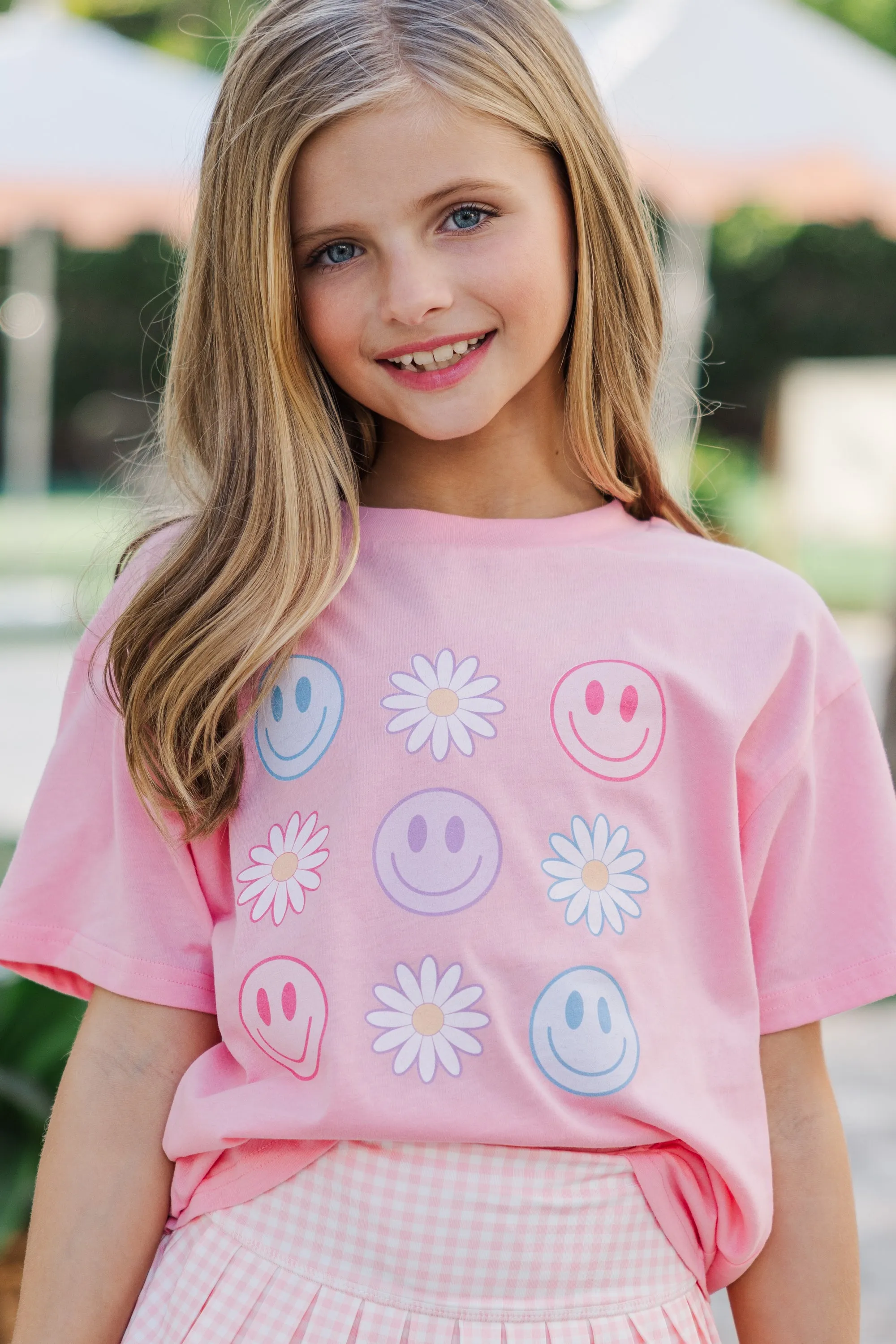 Girls: Springtime Daisies Blush Graphic Tee