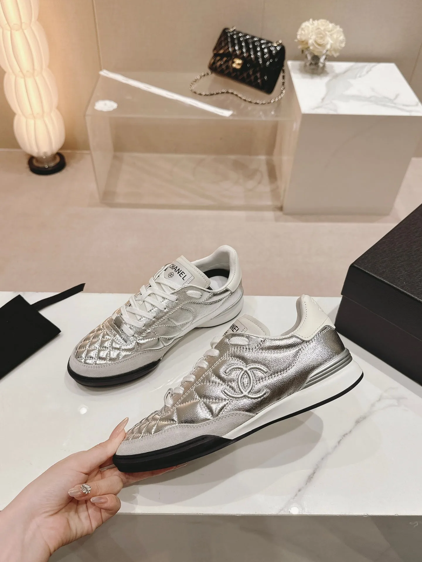 Gold and Silver Horn Baseball Shoes