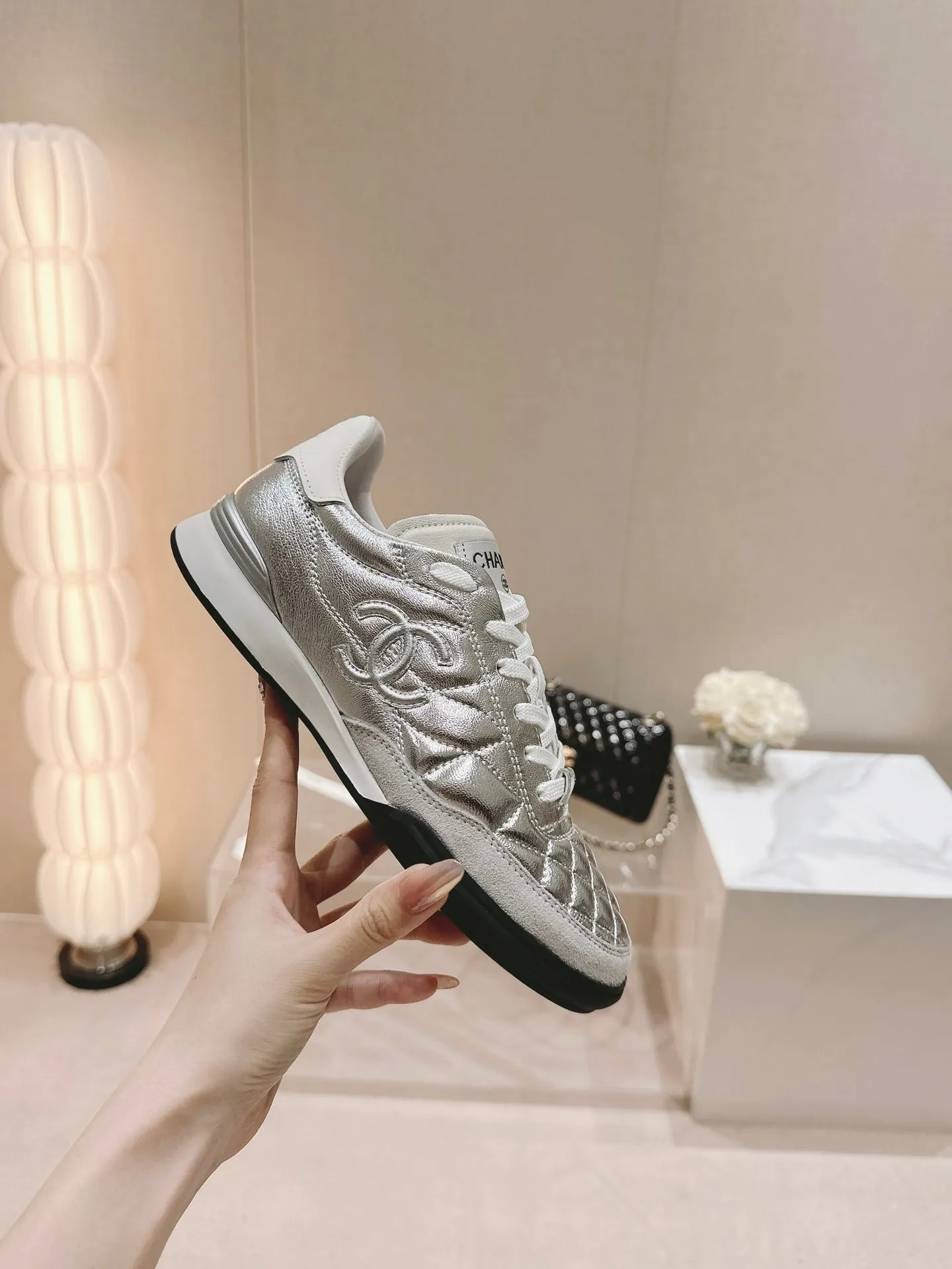 Gold and Silver Horn Baseball Shoes