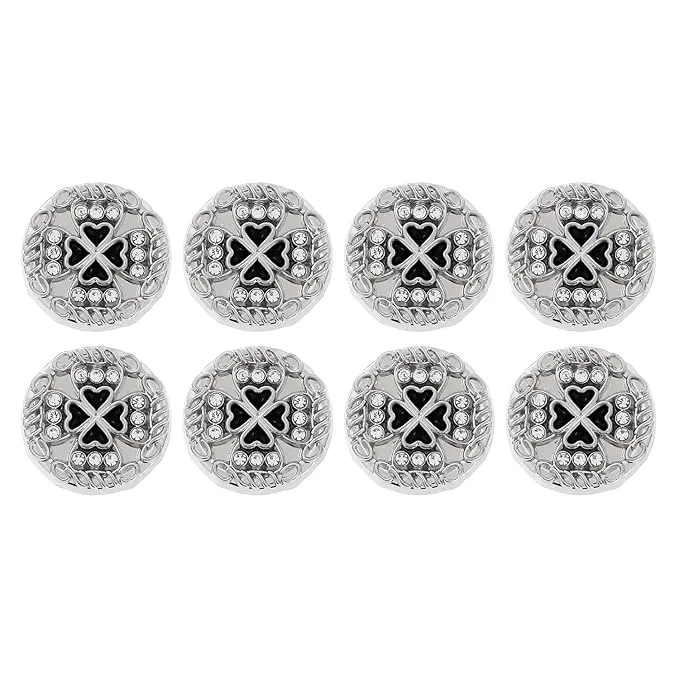 Gold Diamond Buttons with Clover Design