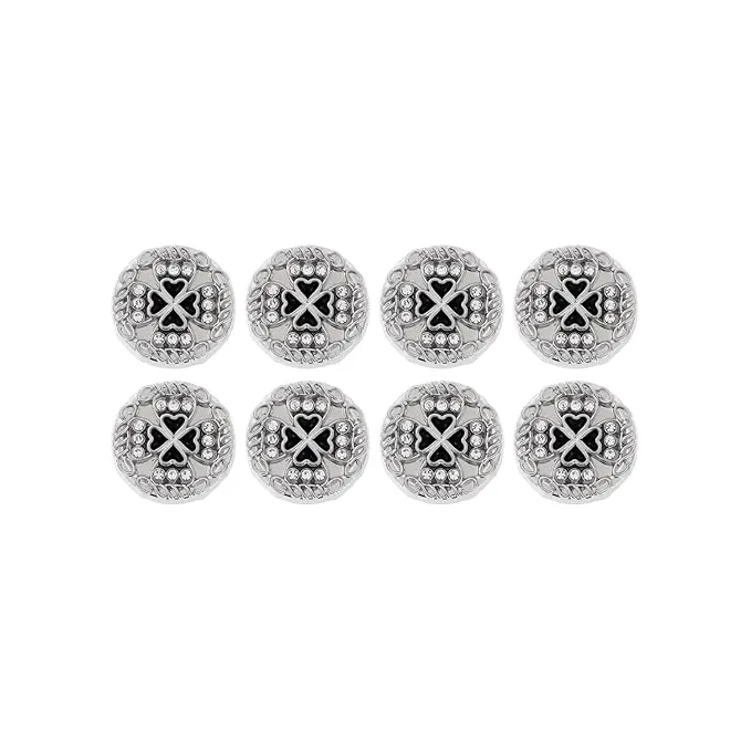Gold Diamond Buttons with Clover Design