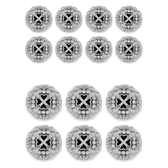 Gold Diamond Buttons with Clover Design