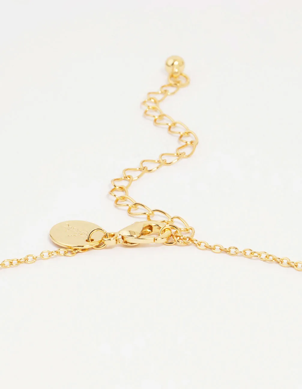 Gold Plated Brass Cubic Zirconia Flower Pendant Necklace