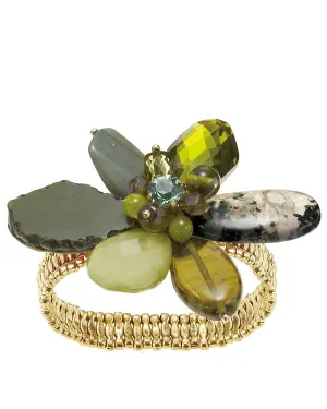 GREEN CRYSTAL STRETCH  BRACELETS #305GN2101 (5C4)