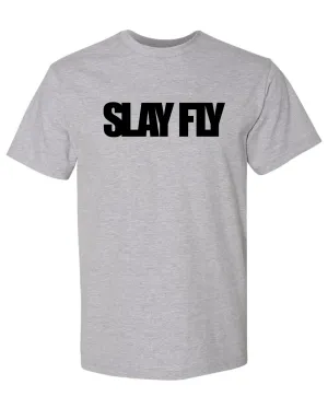 Grey T-Shirt SlayFly Bold Black Print