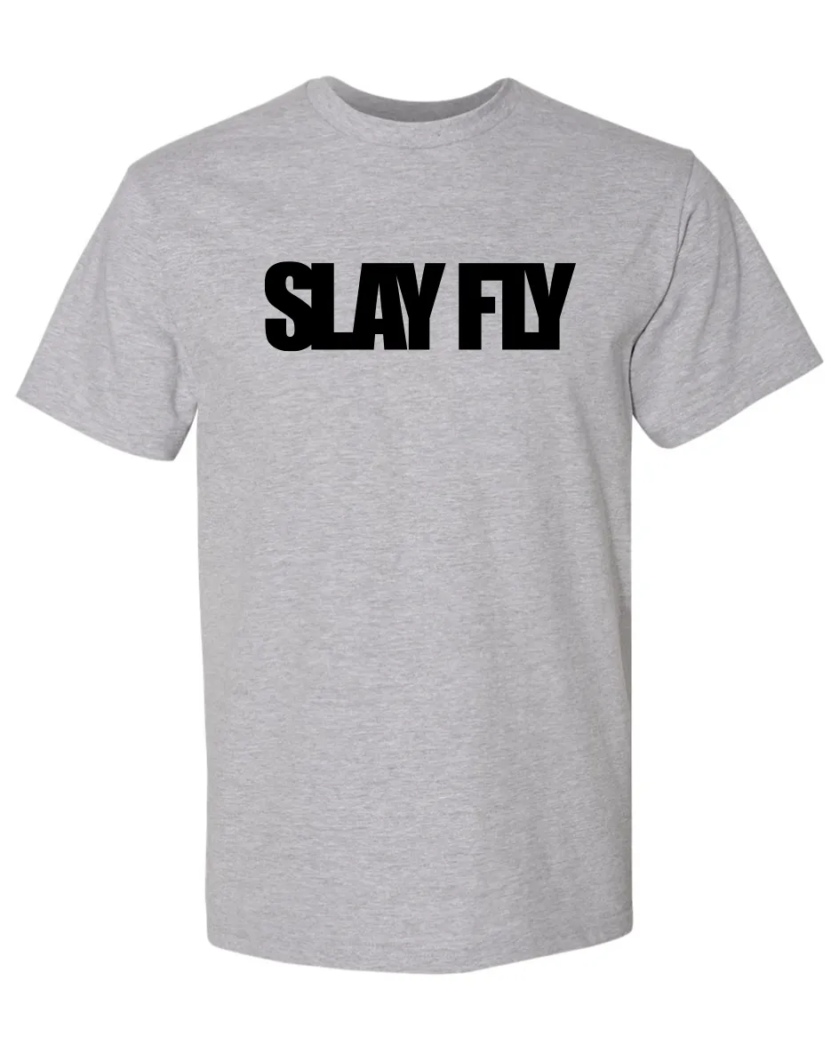 Grey T-Shirt SlayFly Bold Black Print