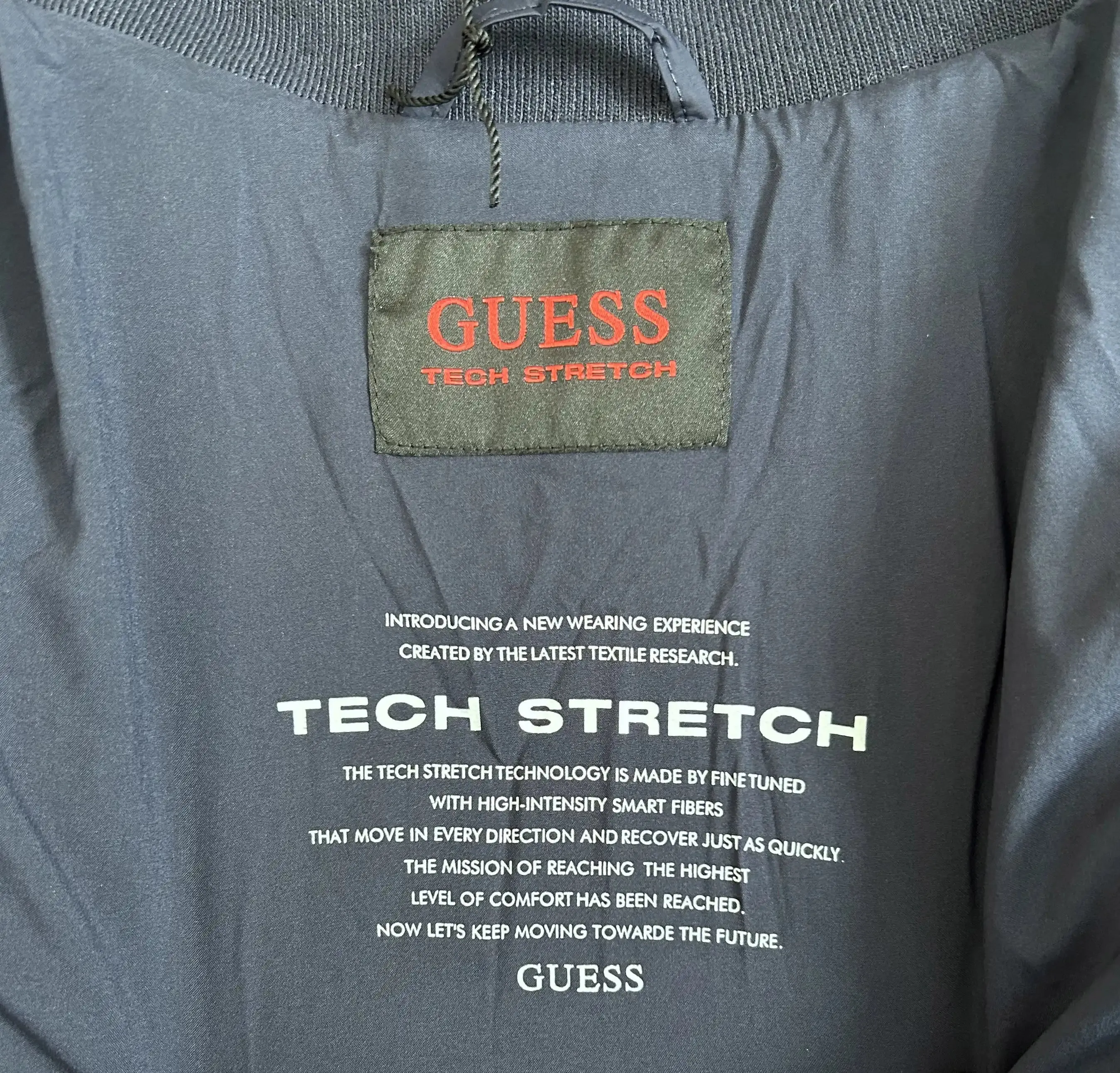 Guess Mens Tech Stretch Biker Jacket M3BL11WFOO0 Navy