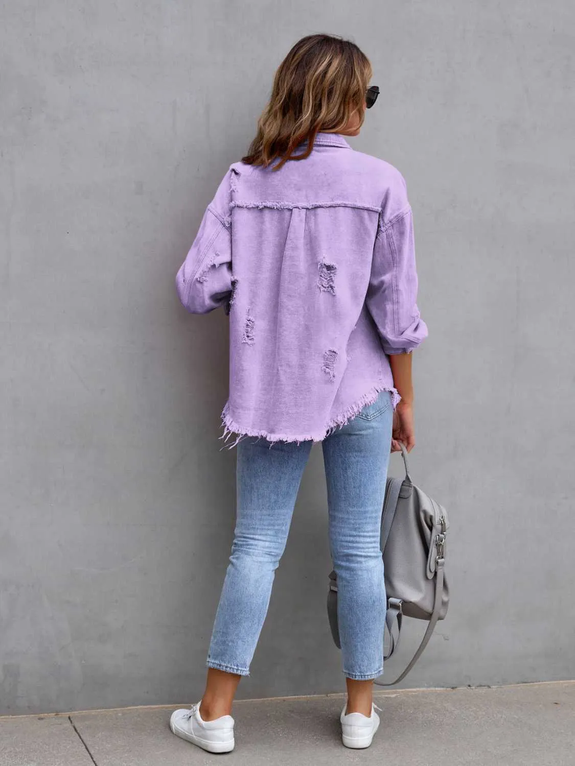 GYPSY - Distressed Shacket Denim Jacket