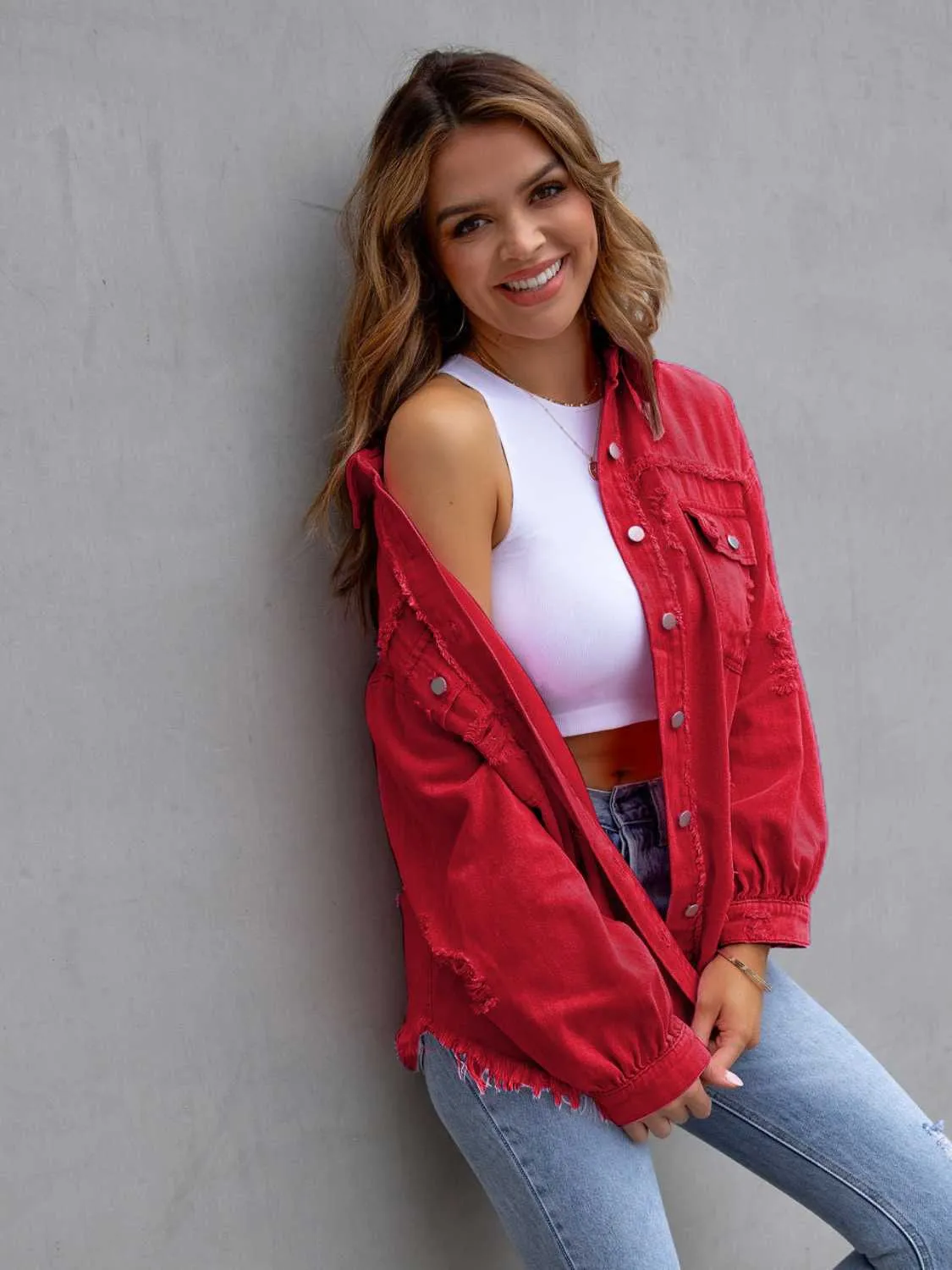 GYPSY - Distressed Shacket Denim Jacket