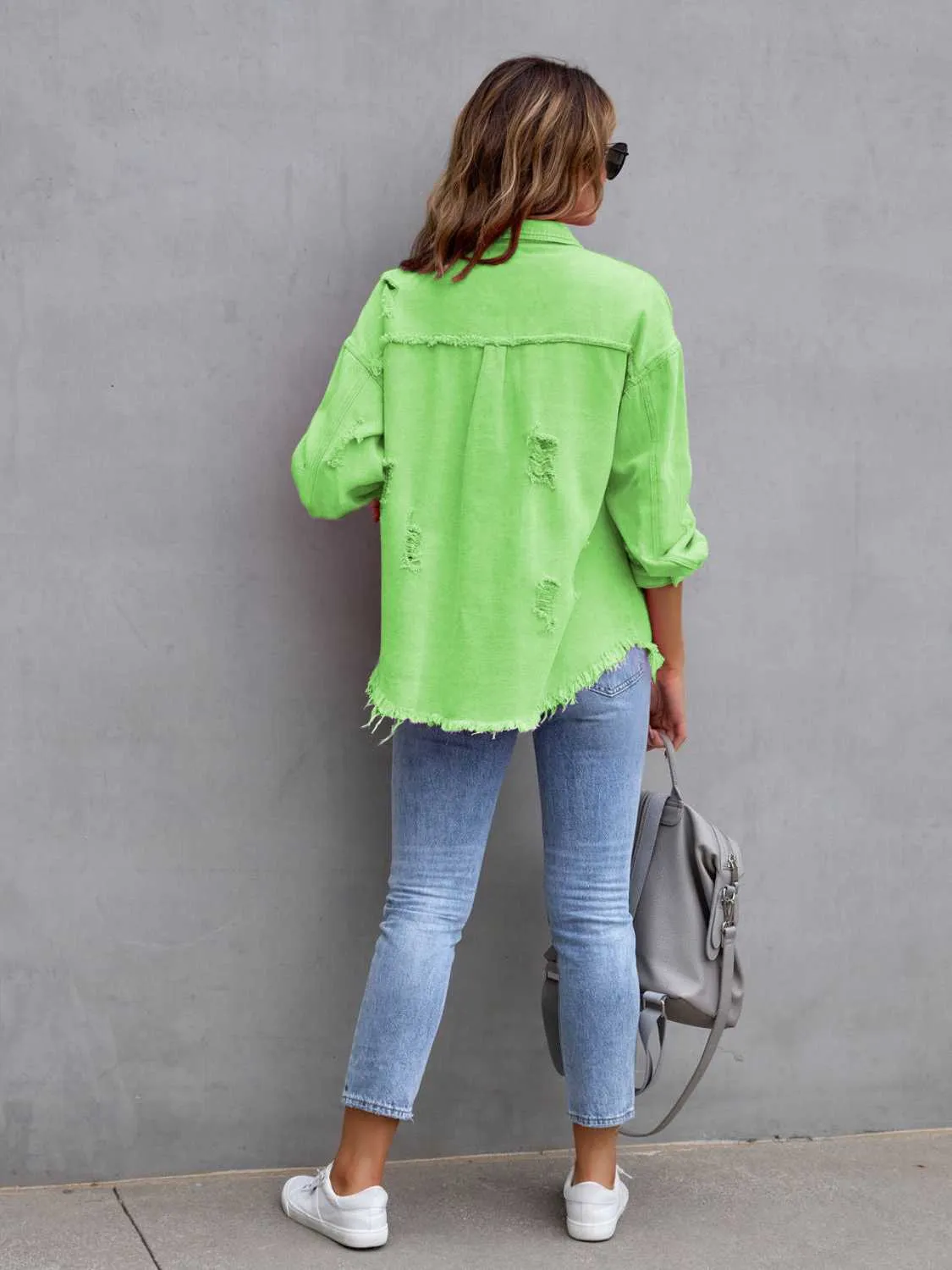 GYPSY - Distressed Shacket Denim Jacket