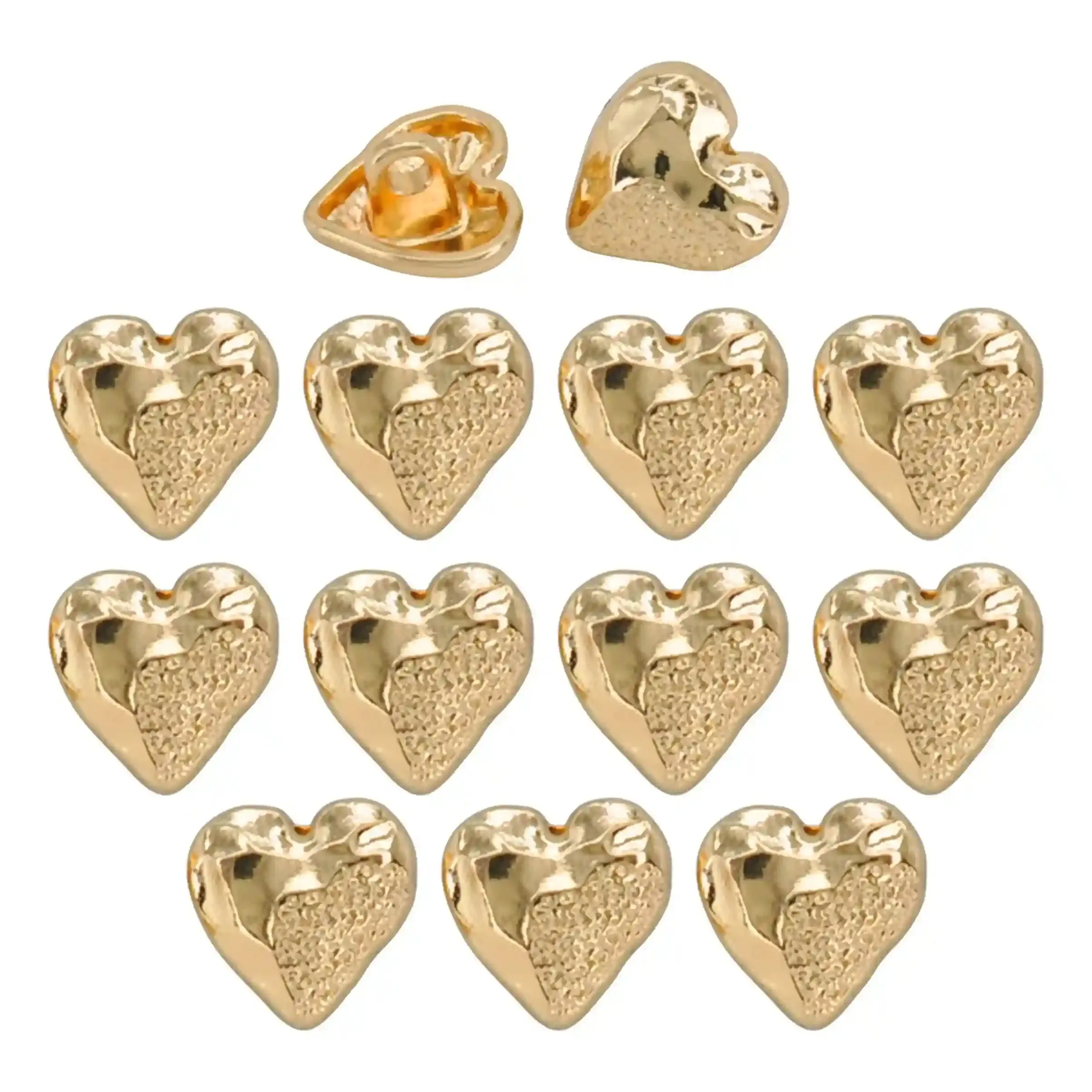 Hammered Heart Shape Shirt Button