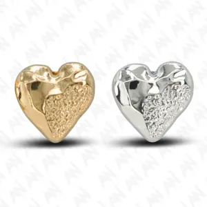 Hammered Heart Shape Shirt Button