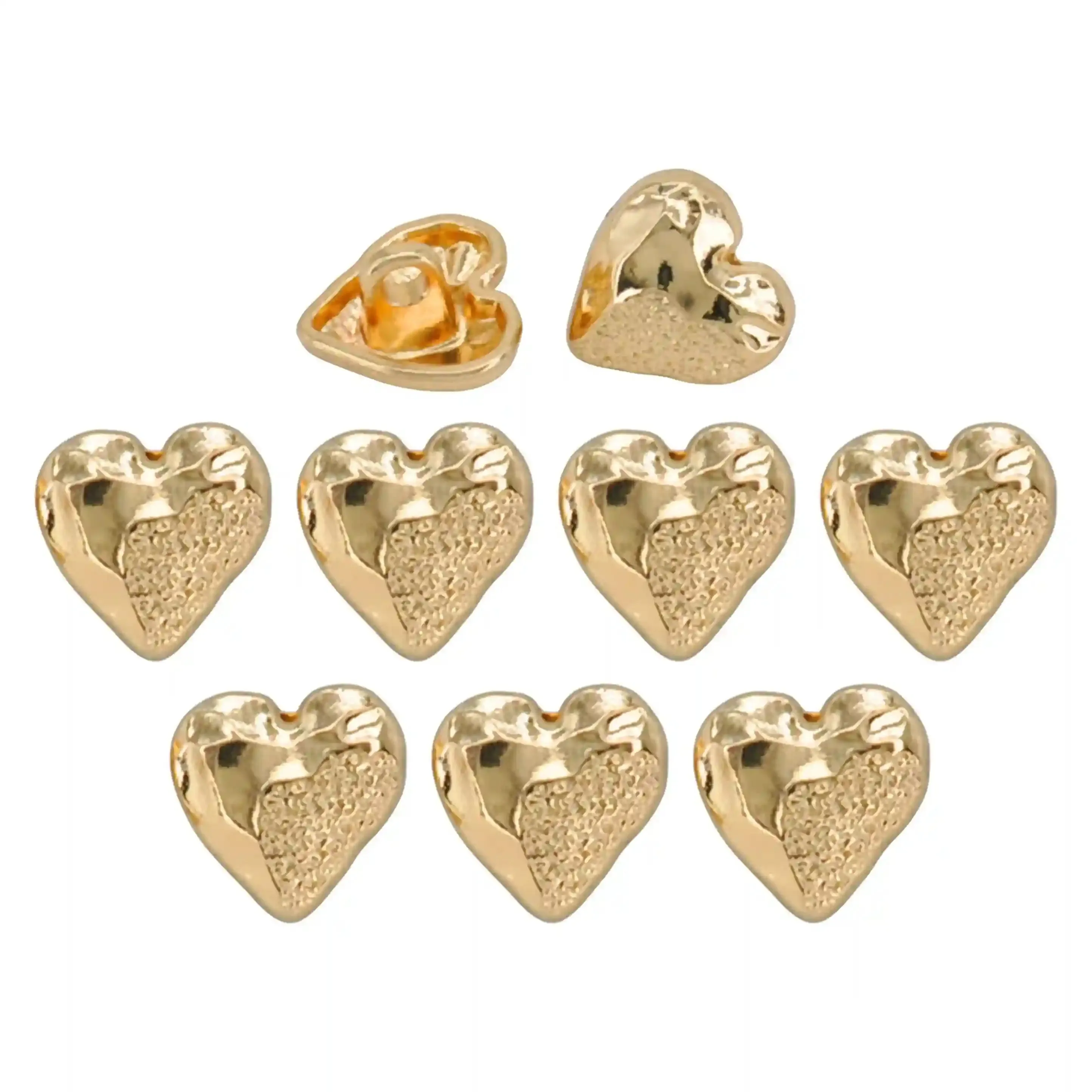 Hammered Heart Shape Shirt Button