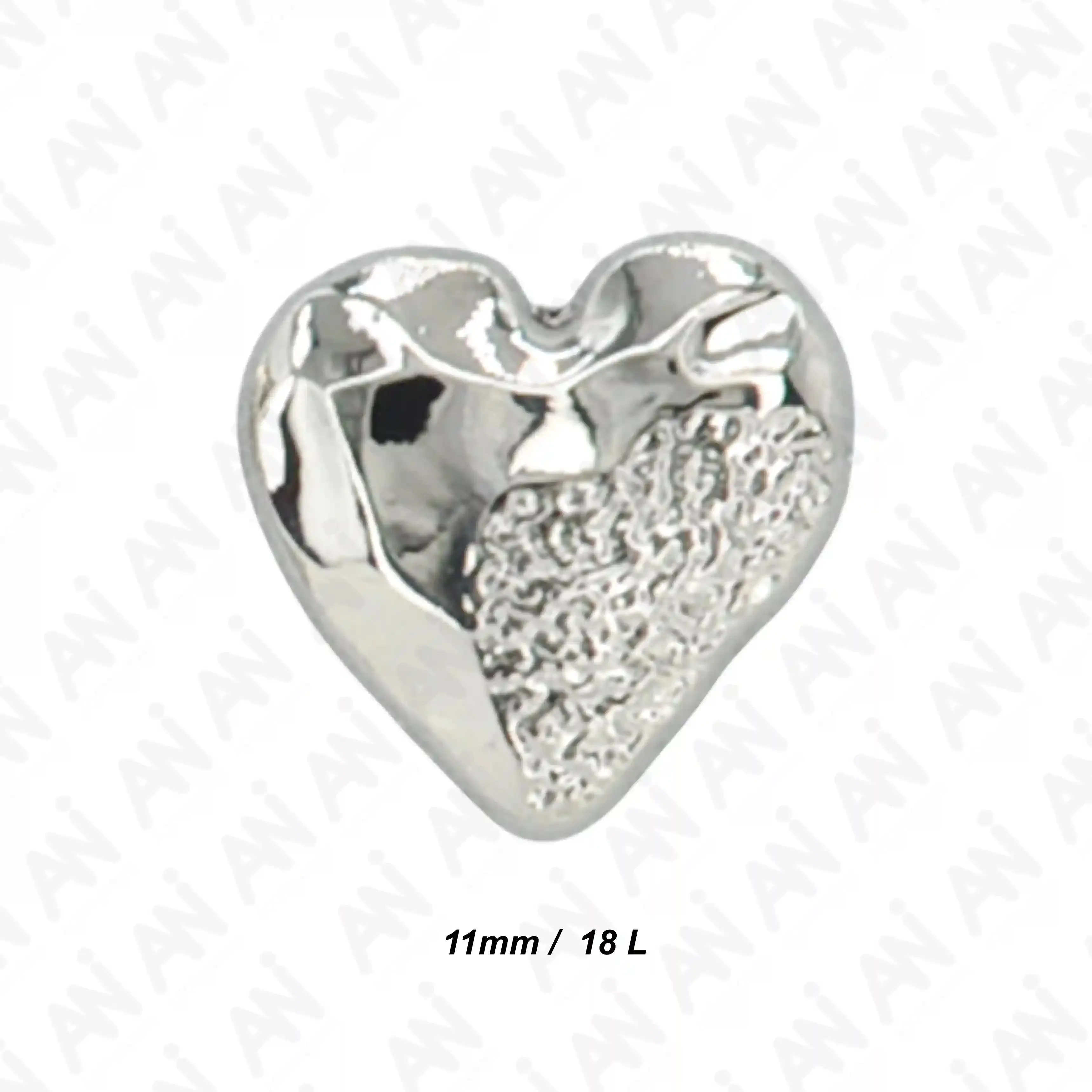 Hammered Heart Shape Shirt Button