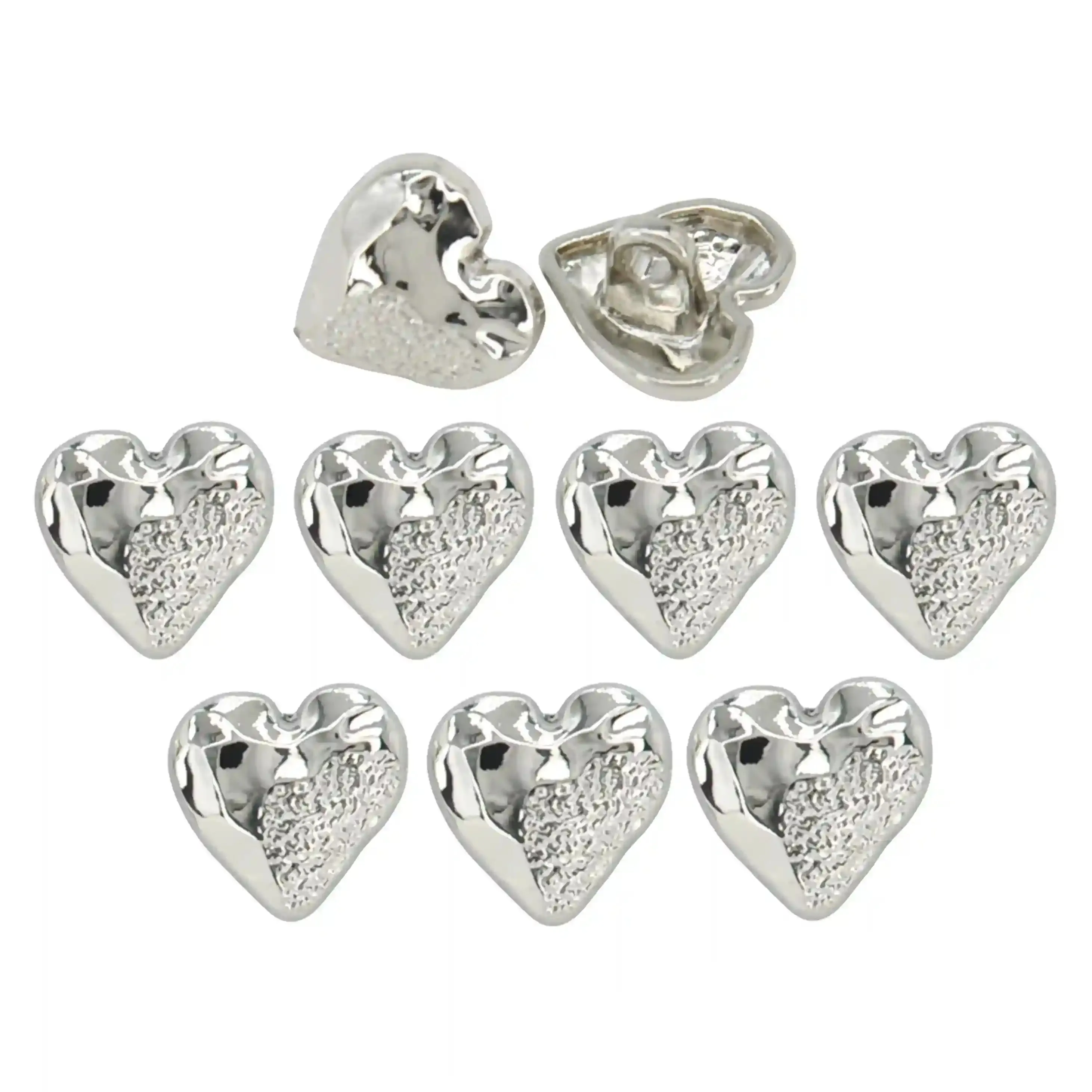 Hammered Heart Shape Shirt Button
