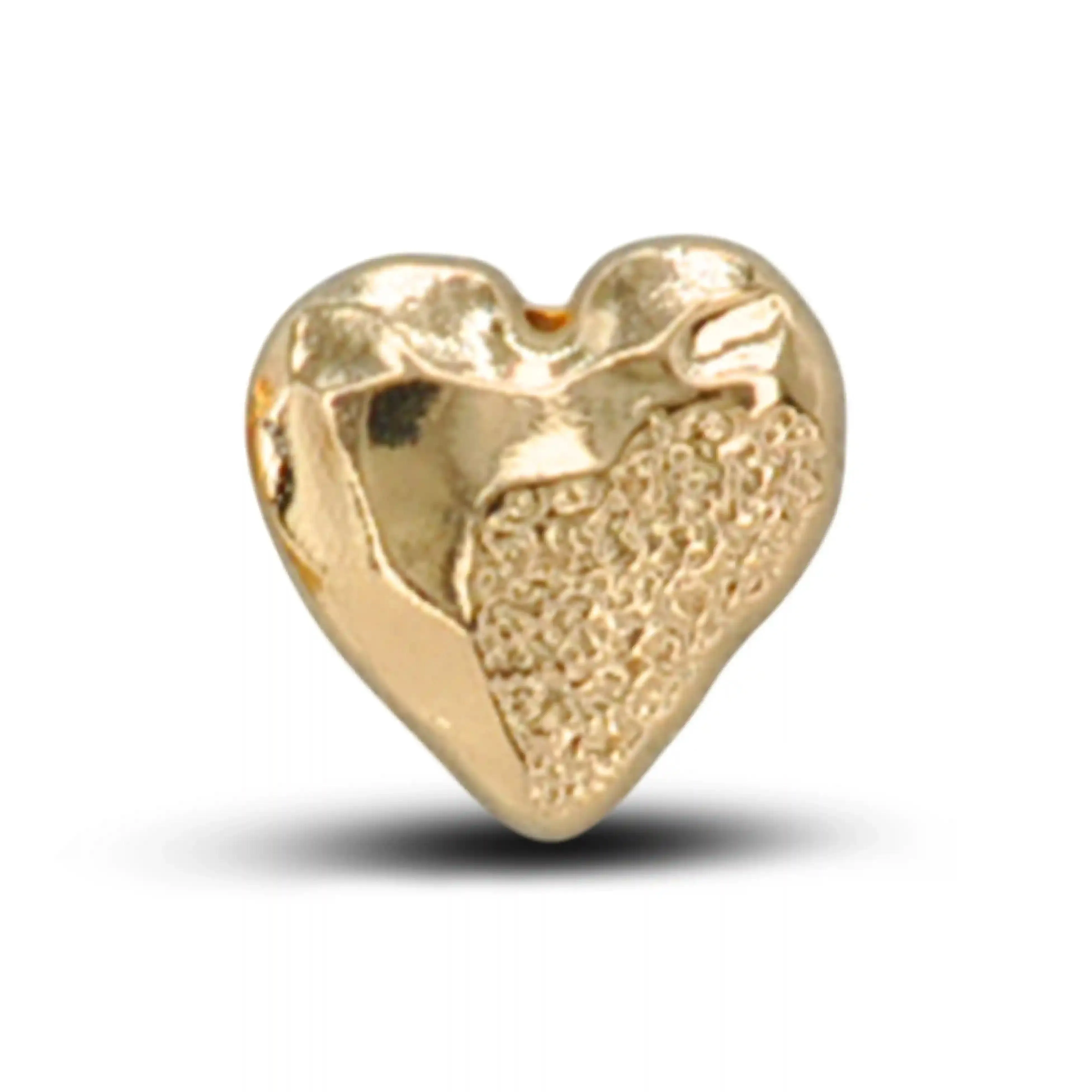 Hammered Heart Shape Shirt Button