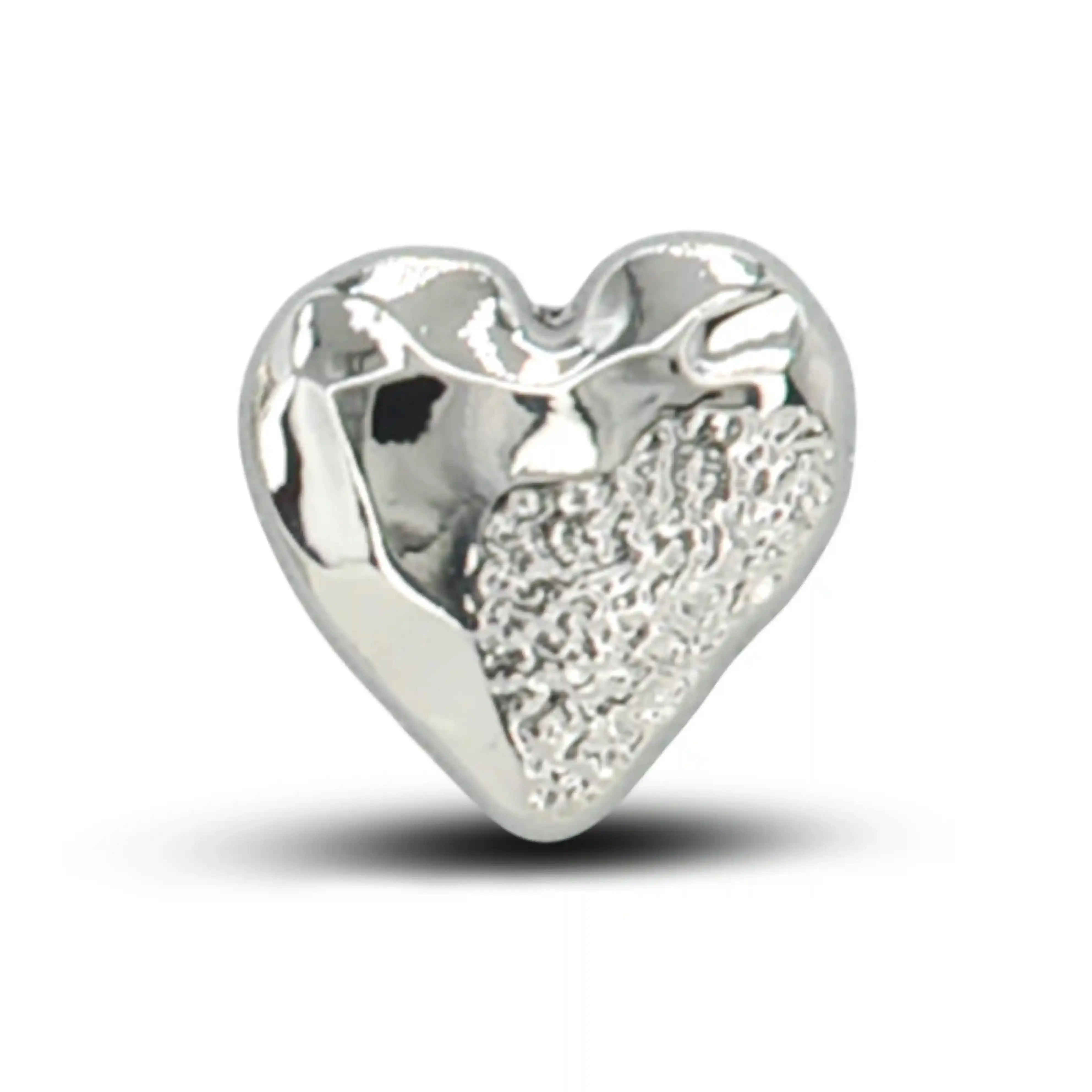Hammered Heart Shape Shirt Button