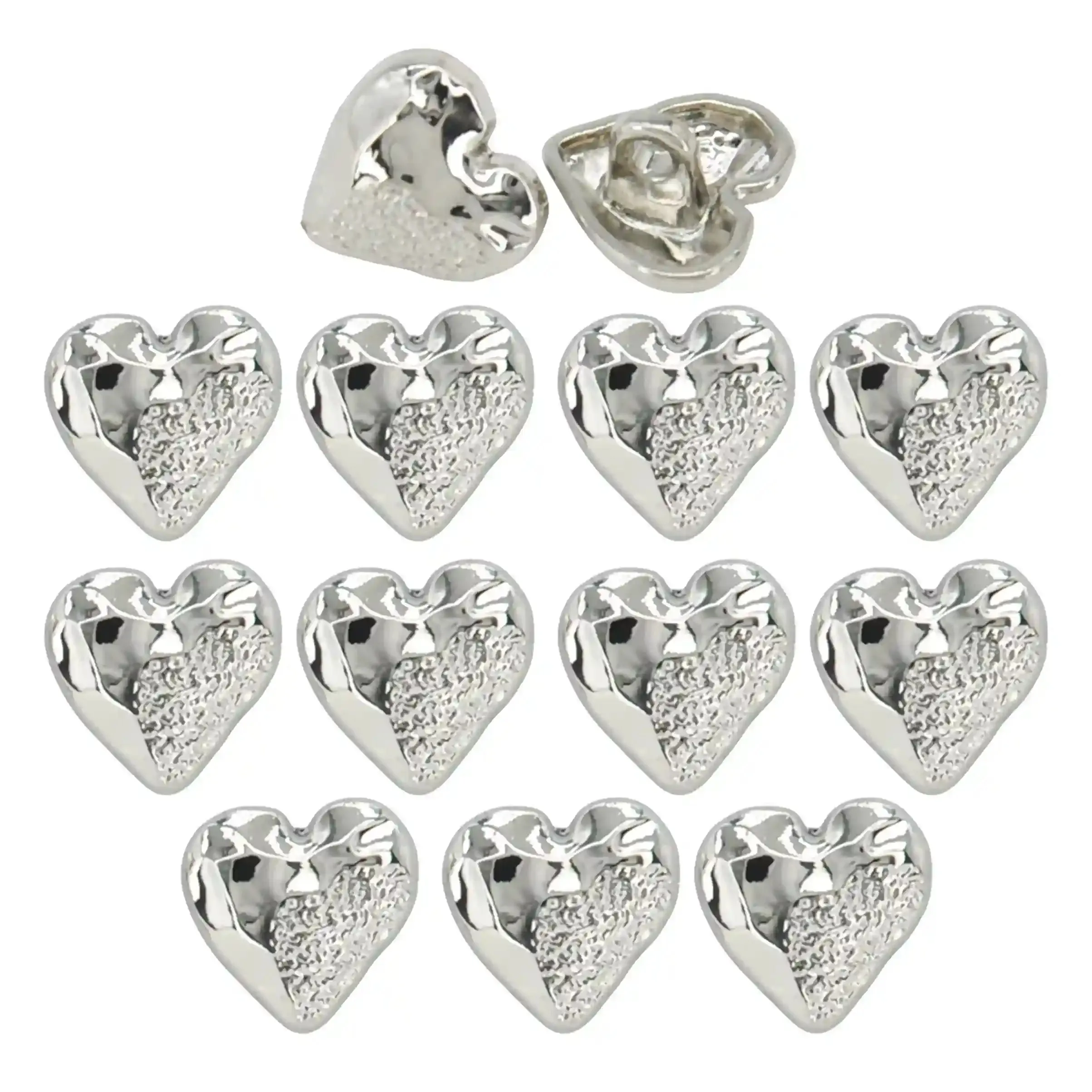 Hammered Heart Shape Shirt Button