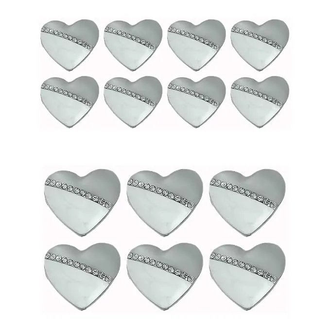 Heart-Shaped Pearl Silver Accents Metal Buttons