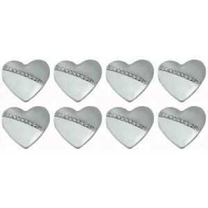 Heart-Shaped Pearl Silver Accents Metal Buttons