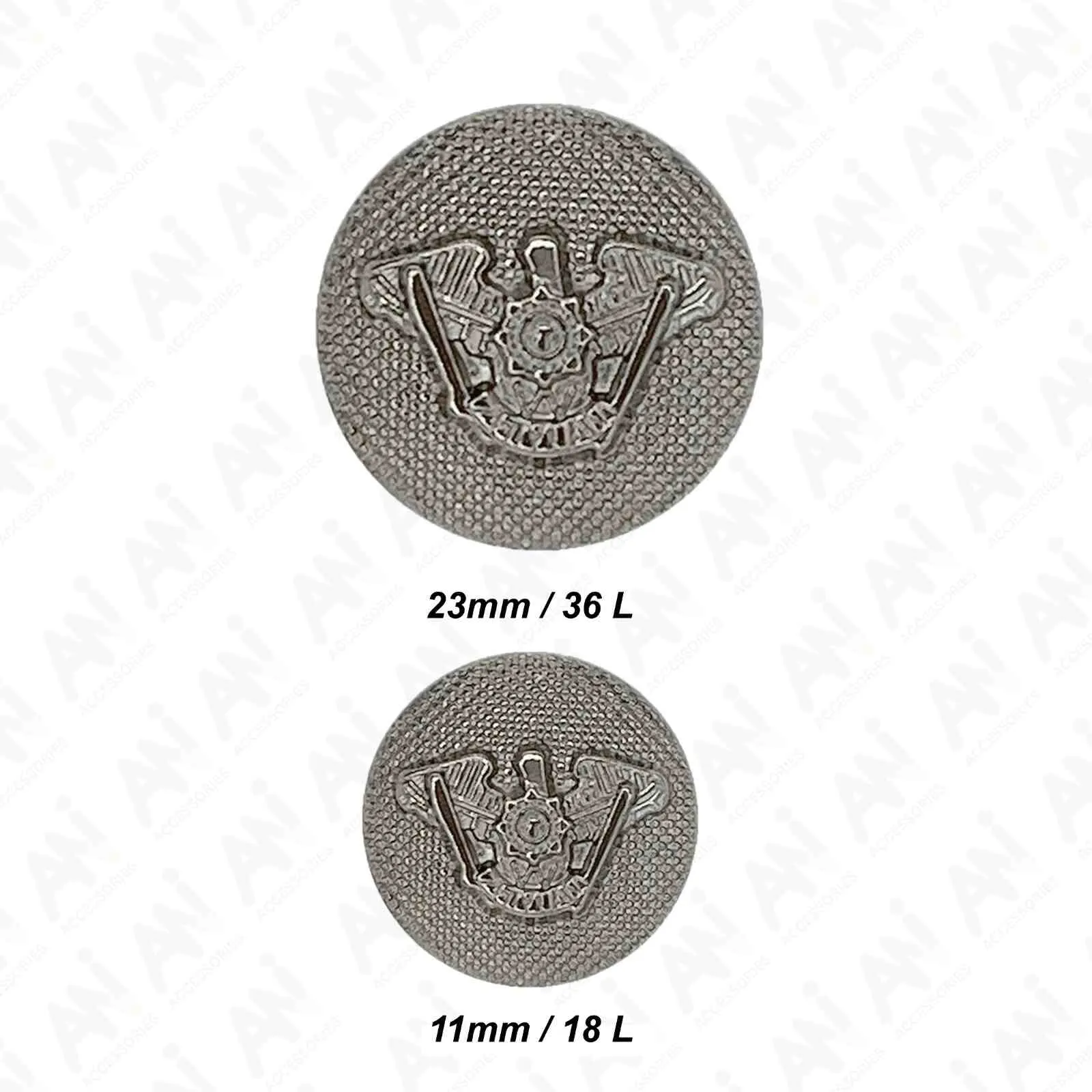 Heraldic Silver Metal Buttons