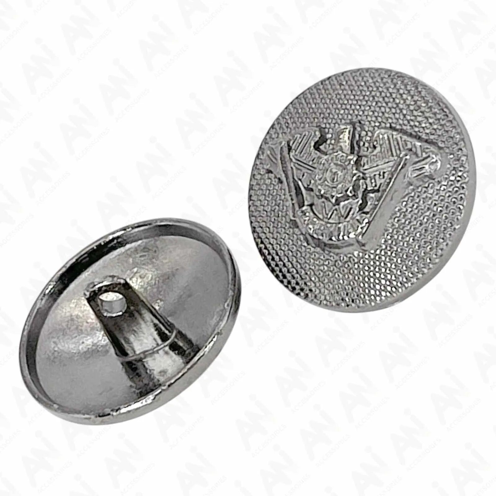 Heraldic Silver Metal Buttons