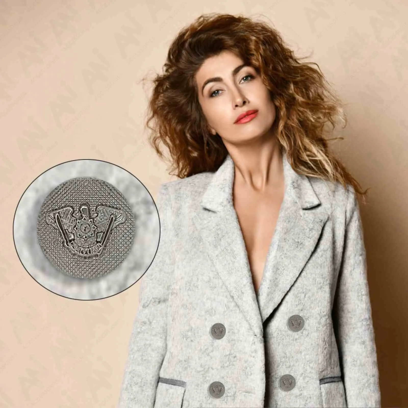 Heraldic Silver Metal Buttons