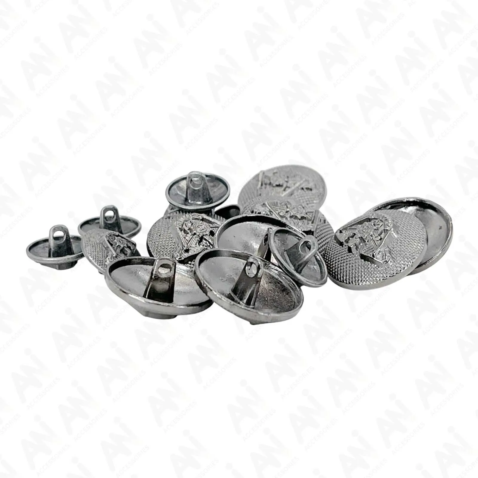 Heraldic Silver Metal Buttons