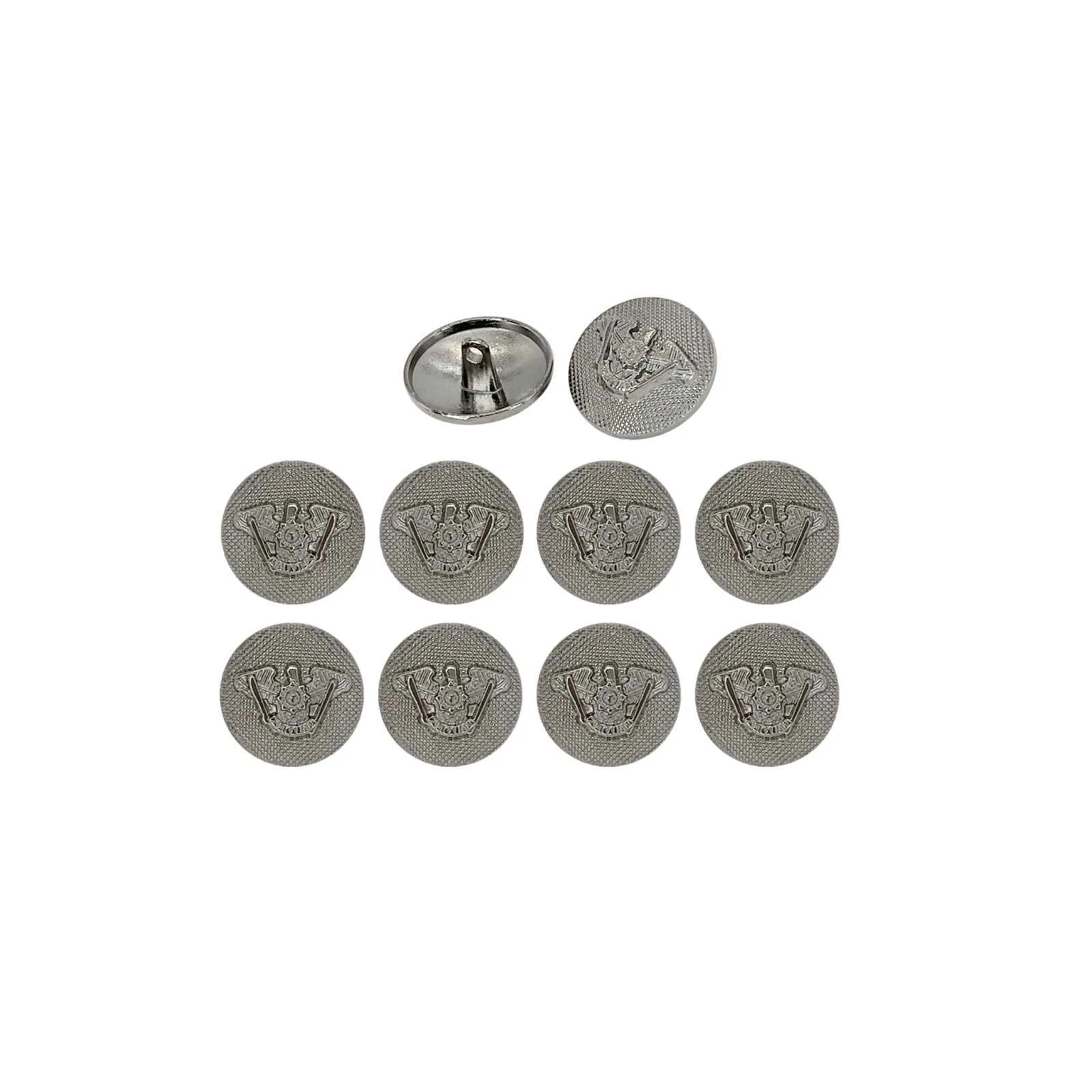 Heraldic Silver Metal Buttons