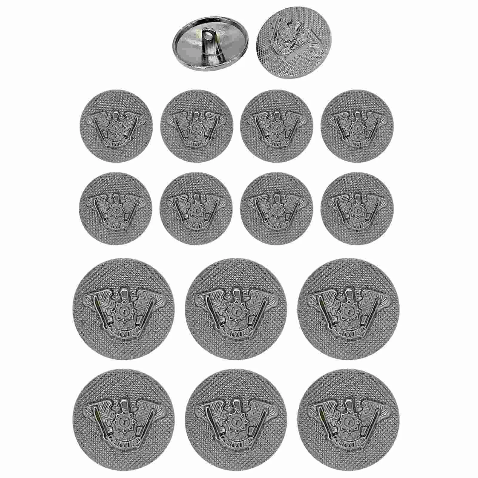 Heraldic Silver Metal Buttons
