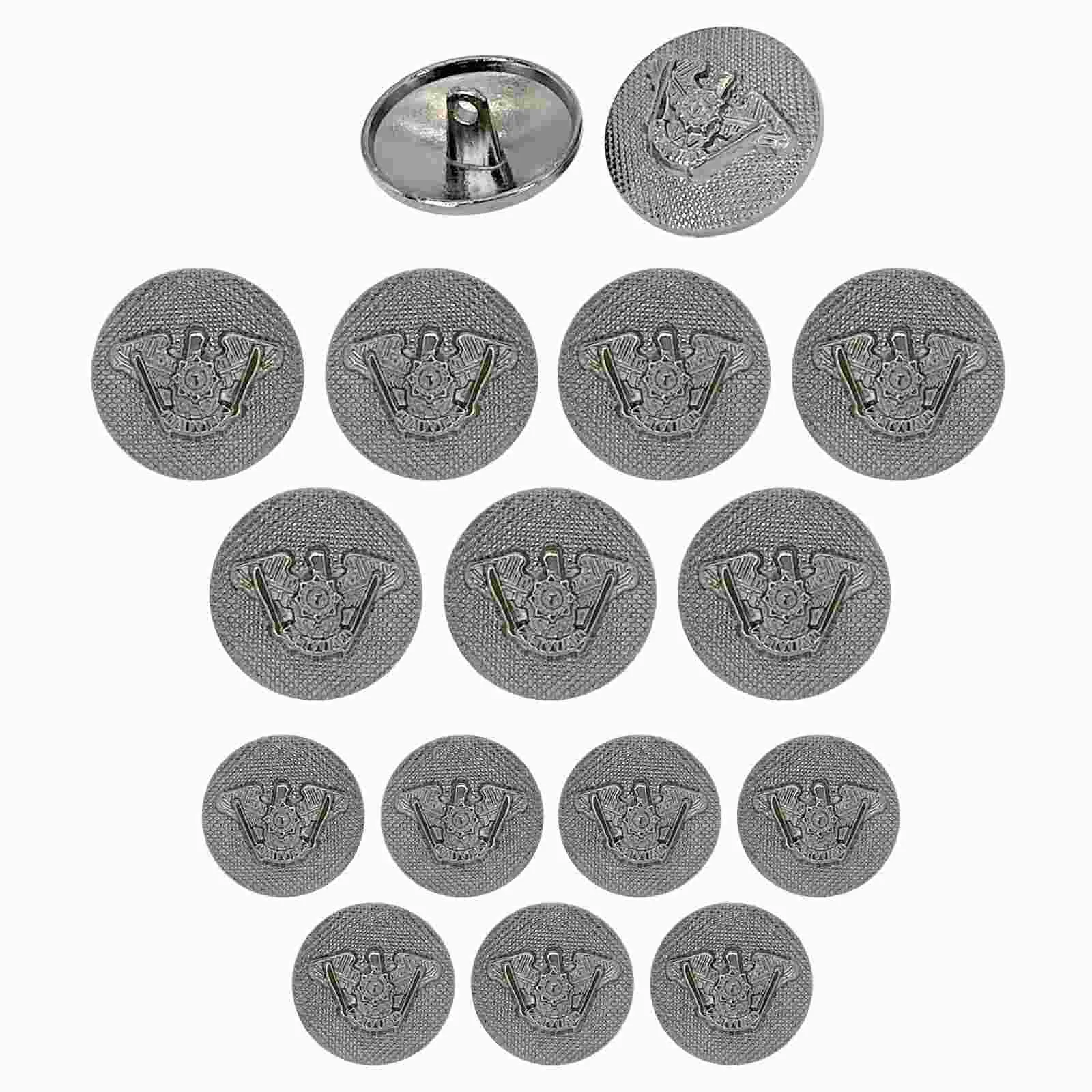 Heraldic Silver Metal Buttons
