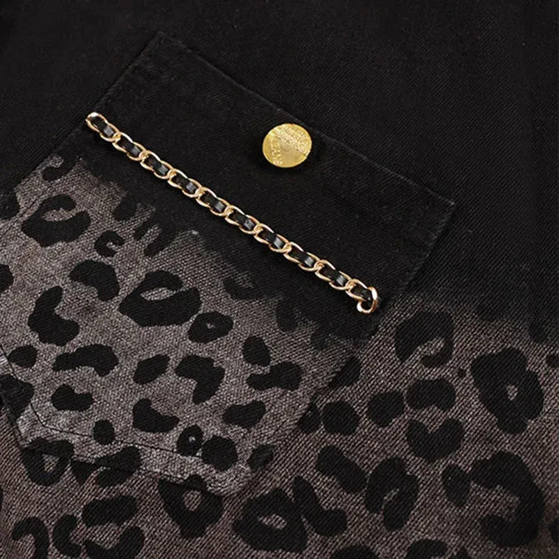 Hilda™ | Leopard Gradient Fit Denim Jacket