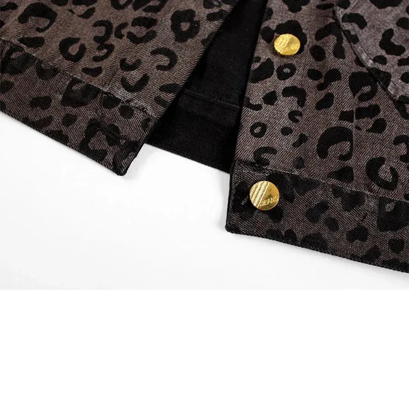 Hilda™ | Leopard Gradient Fit Denim Jacket