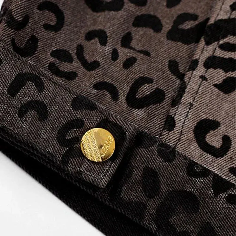 Hilda™ | Leopard Gradient Fit Denim Jacket