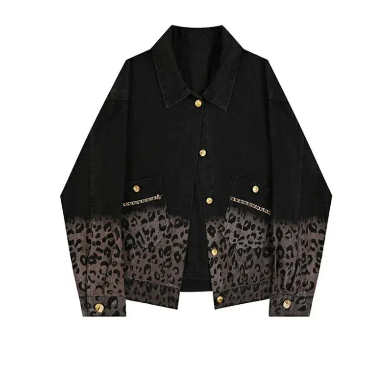 Hilda™ | Leopard Gradient Fit Denim Jacket