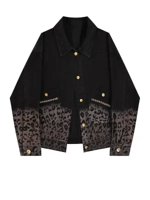 Hilda™ | Leopard Gradient Fit Denim Jacket