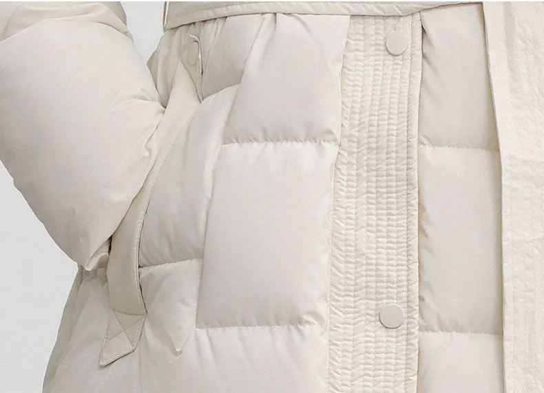 Hooded Thickened Puffer Jacket for Women with Quilted Warmth