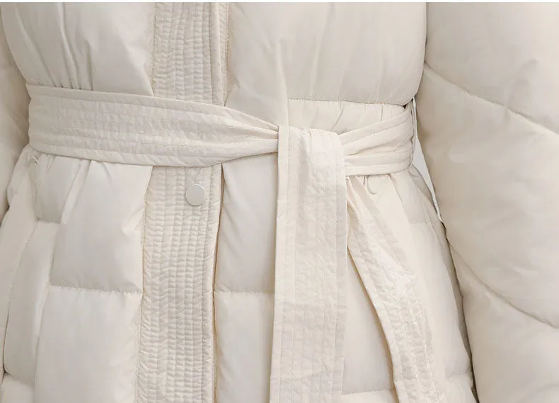 Hooded Thickened Puffer Jacket for Women with Quilted Warmth