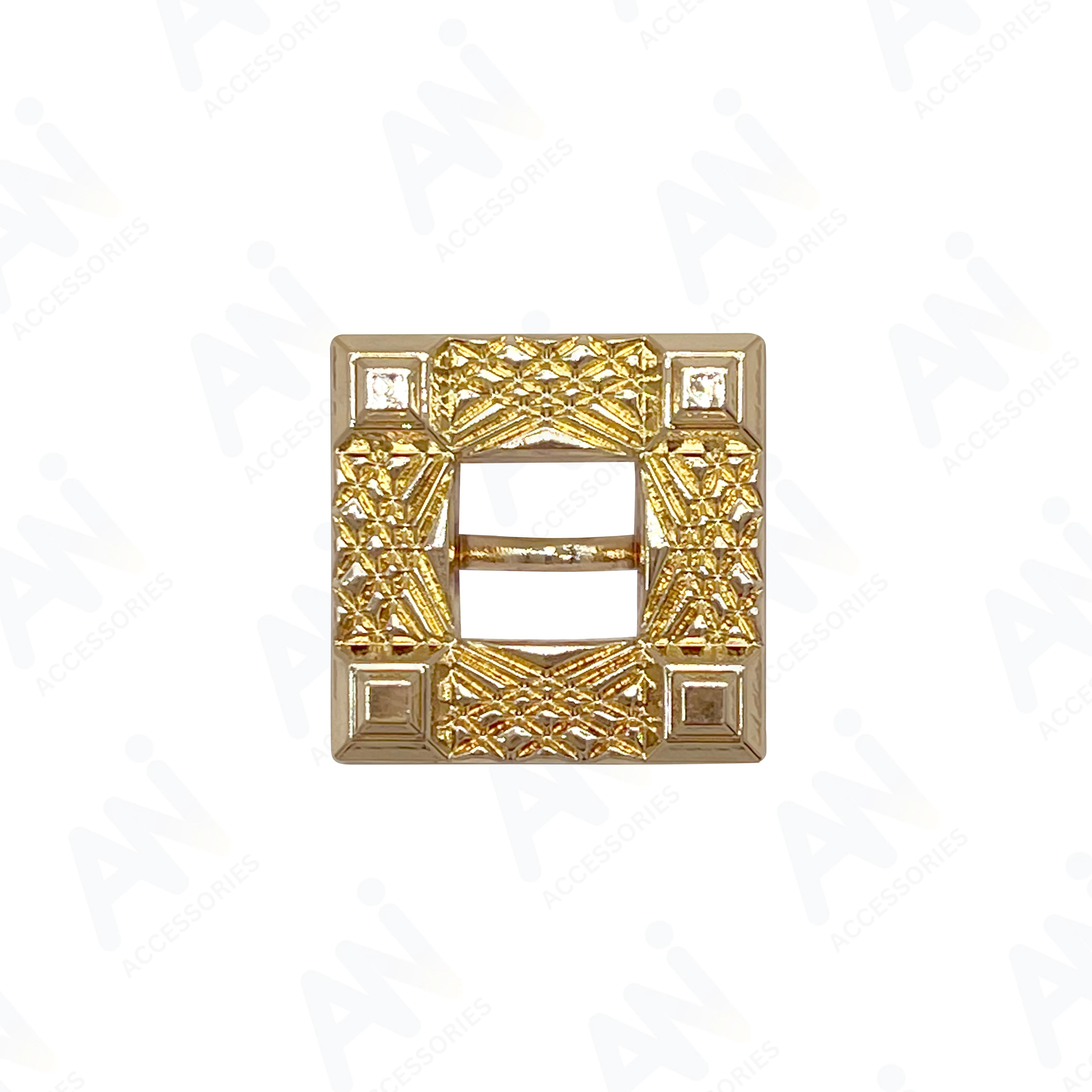 Intricate Square Metal Button for Clothing and Crafts