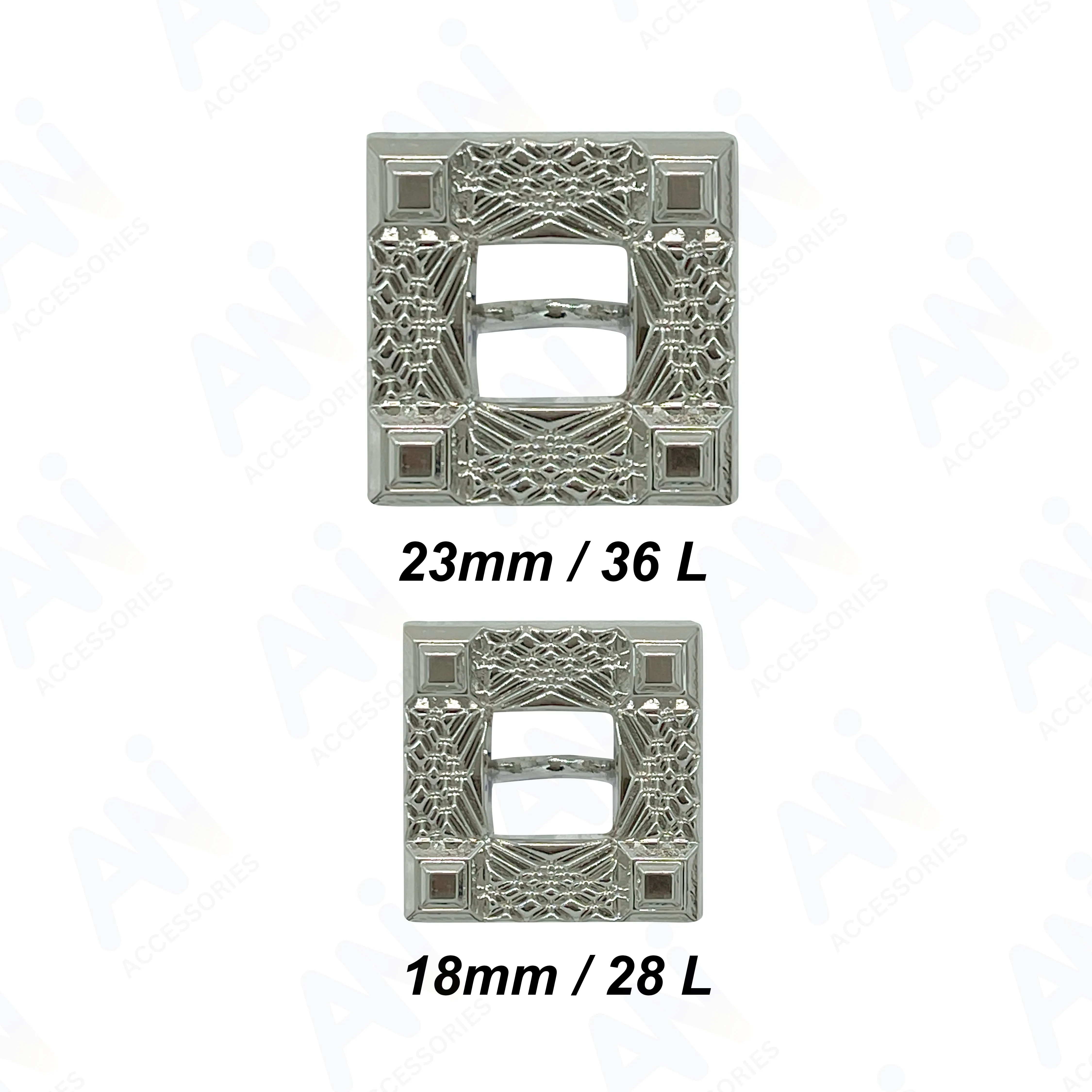 Intricate Square Metal Button for Clothing and Crafts