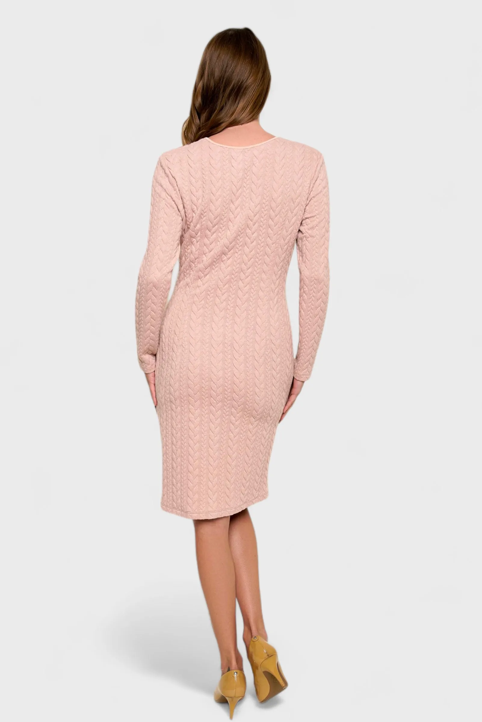 Isabel Pink Braid Cable Dress